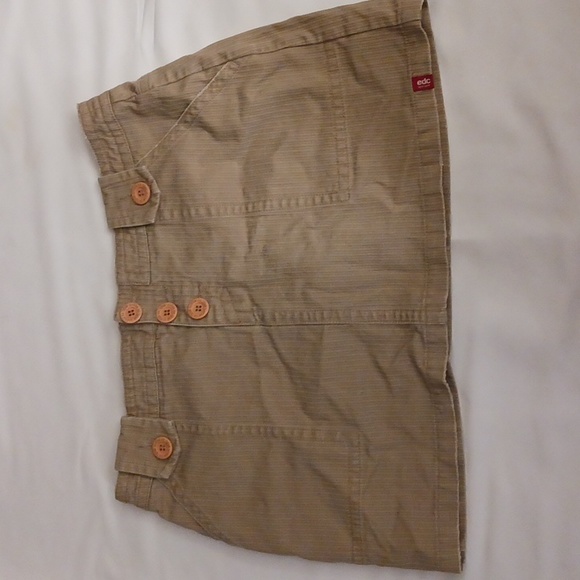 EDC BY ESPRIT BEIGE CORDUROY SKIRT - Picture 1 of 7